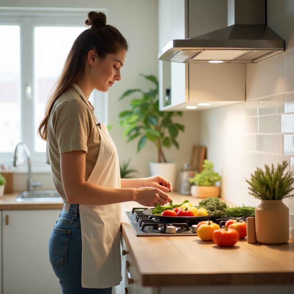 Grafische Darstellung der optimalen Arbeitshöhe – Ellenbogenhöhe minus 10–15 cm ergibt die ideale Höhe der Küchenarbeitsplatte zwischen 85 und 98 cm